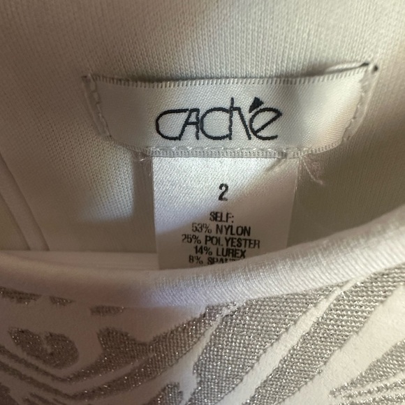 Beautiful White with silver Cache dress - Picture 3 of 3